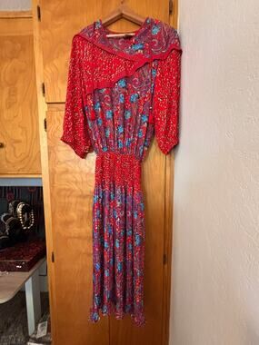 Diane Freis Original Vintage Floral & Paisley Dress